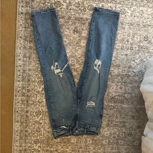 American Eagle Outfitters Straight Leg Distressed Blue Jeans